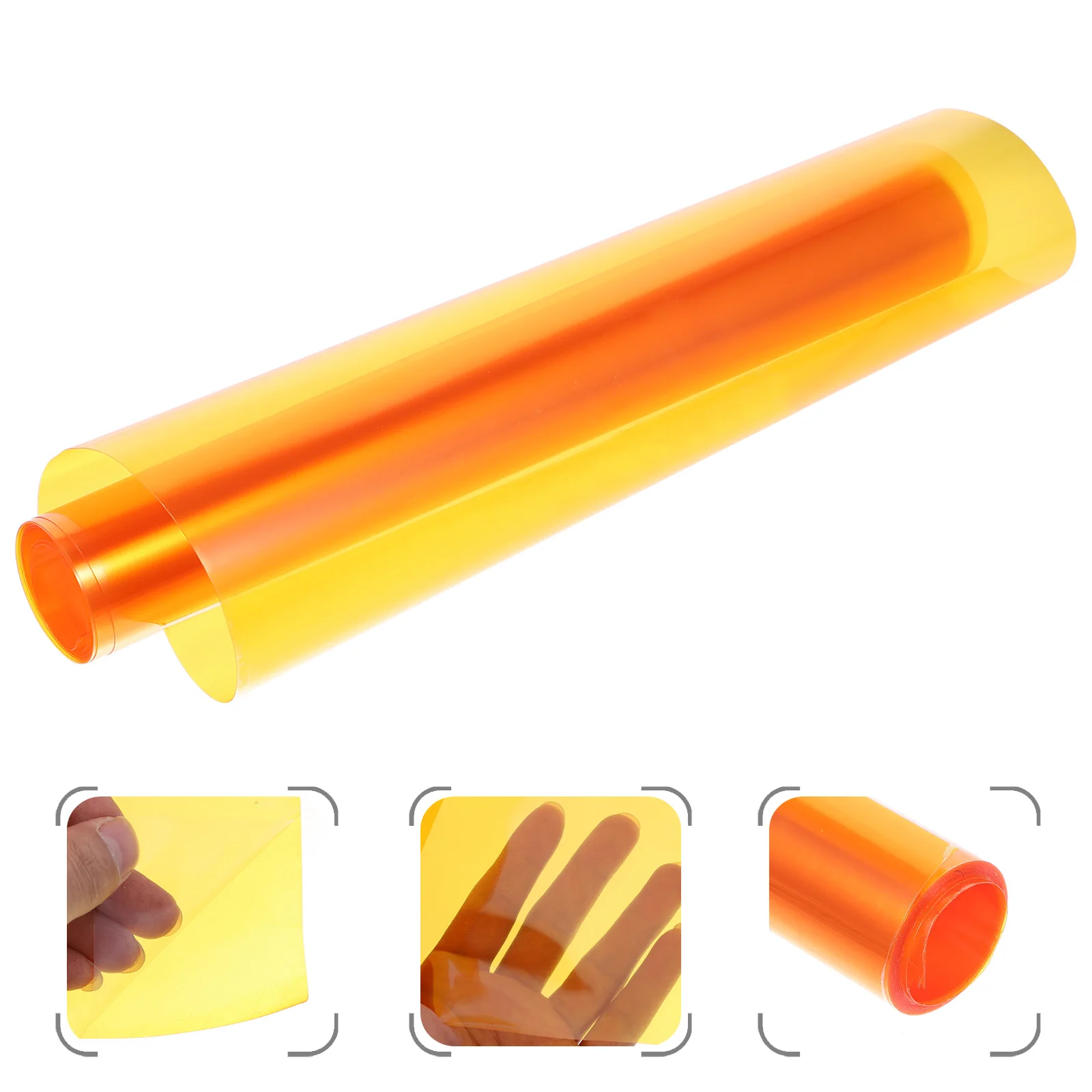 

Orange Headlight Tint Vinyl Film 120cm X 30cm Self Adhesive Car Tail Fog Light Cover Stretchable Water Resistant High Light