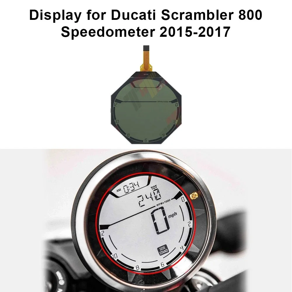 Display for Ducati Scrambler 800 Speedometer Instrument Cluster 2015-2017