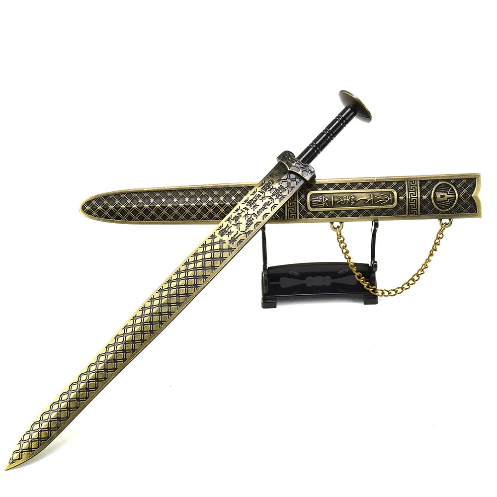 28 cm Goujian van Yue Zwaard van Koning met Schede Metalen Model Koud Wapen Serie Het Eerste Zwaard ter wereld Verzamel Oude Katana