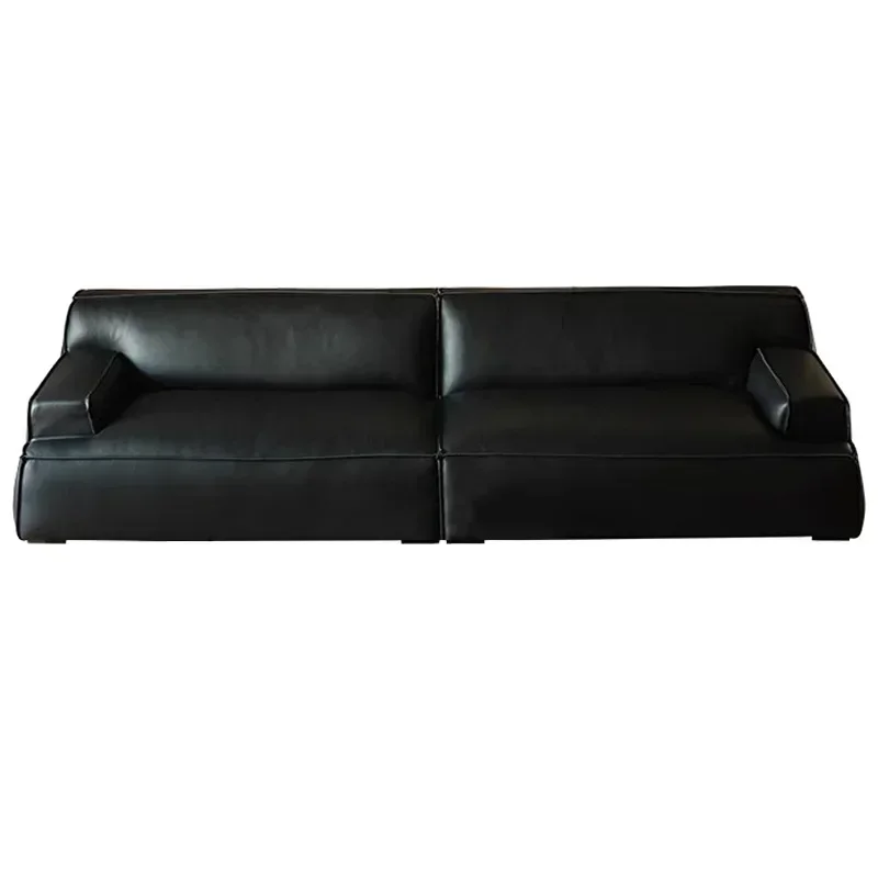 Black first-layer cowhide sofa