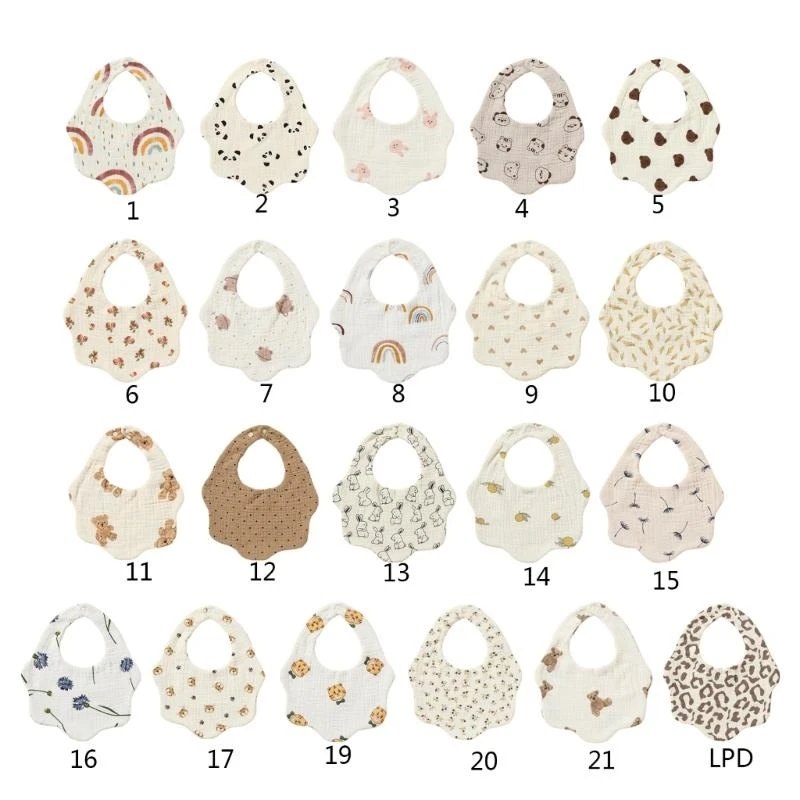 

Infant Drooling Bib Flower Soft Burp Cloths for 0-12M Baby Cotton Saliva Towel G2TD