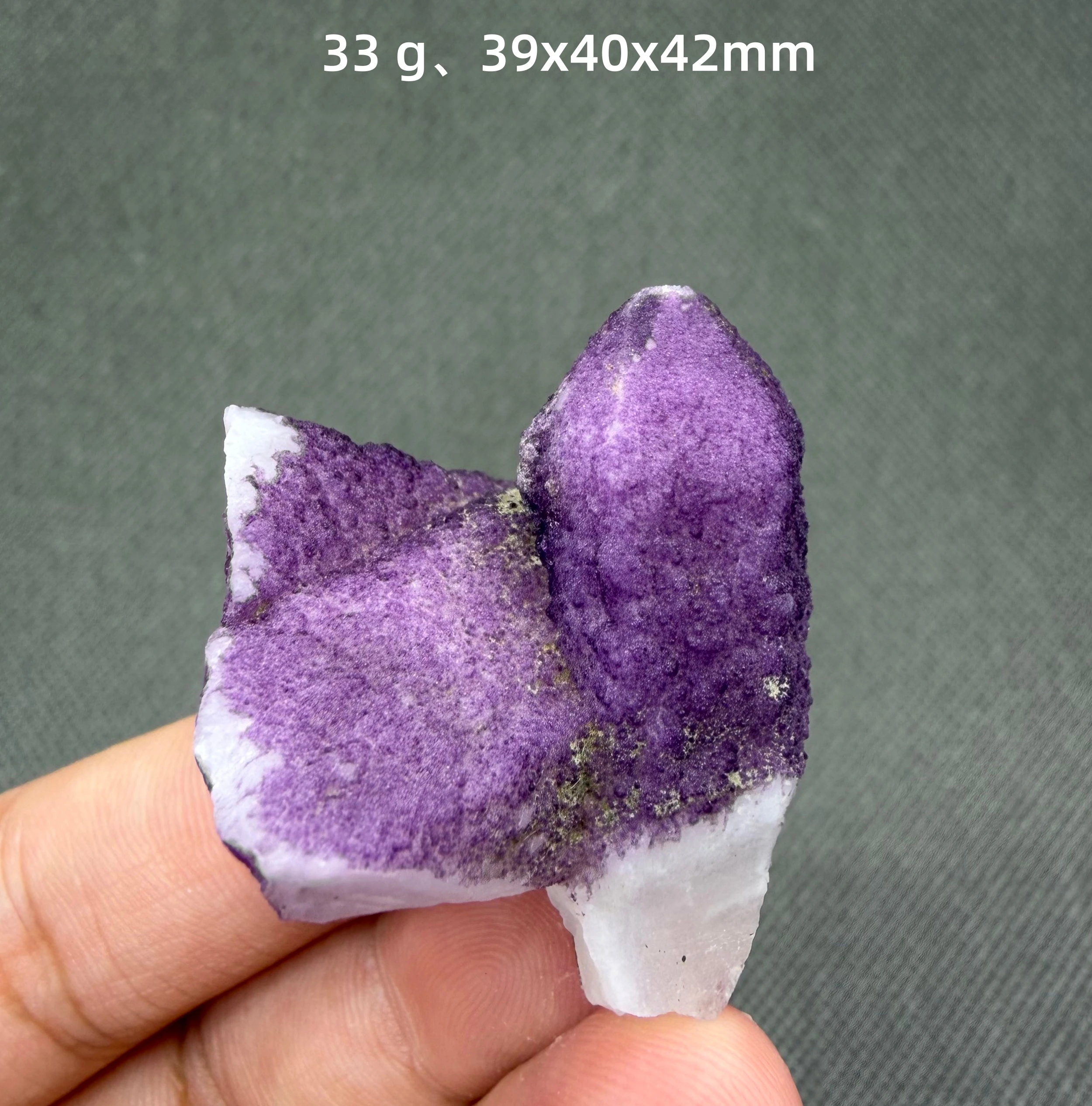 RARE Natural Purple Fluorite with Quartz Inclusion Phantom Crystal Cluster Mineral Specimen view 3