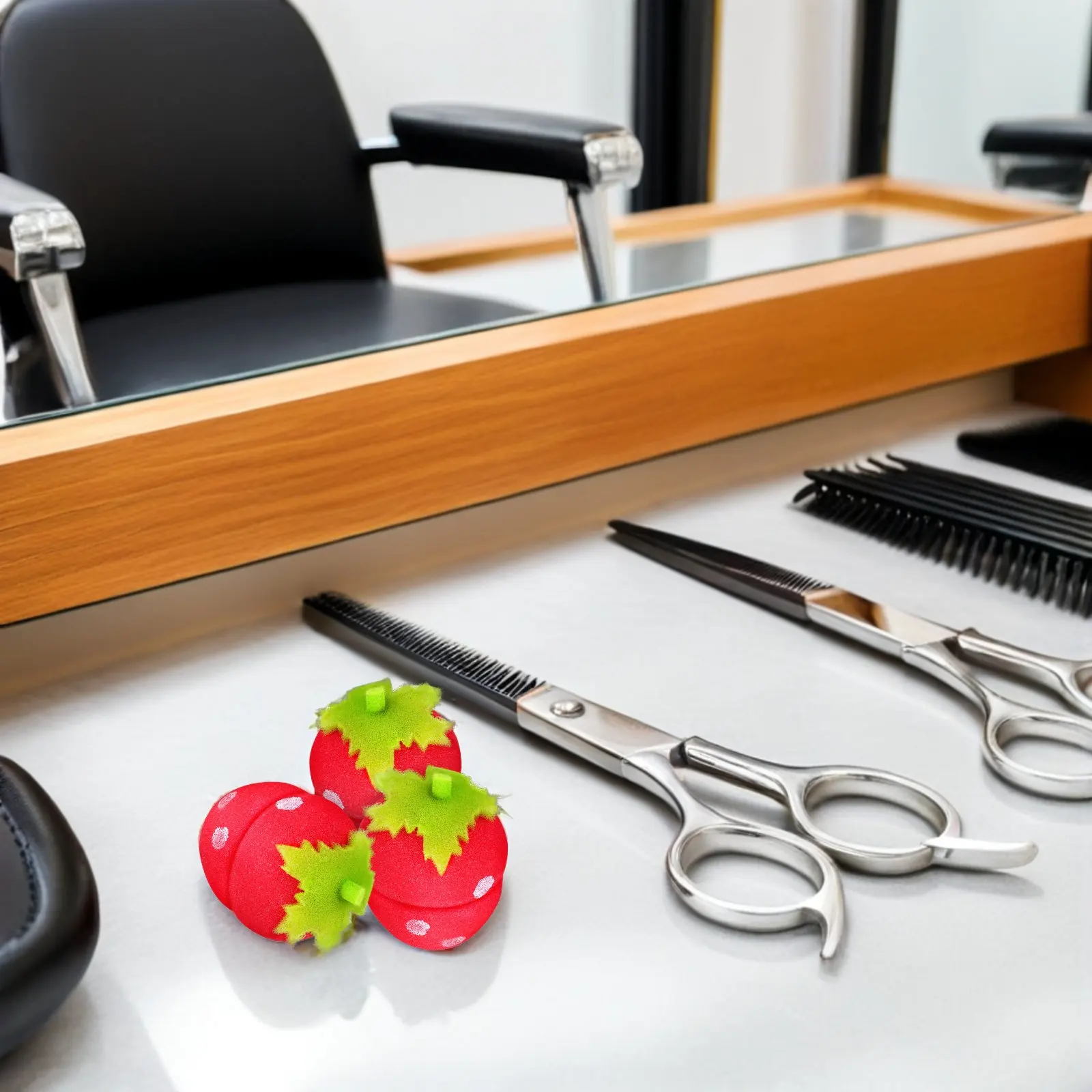 

24Pcs Strawberry Sponge Heatless Curlers for Women Soft Flexible Overnight Hair Rollers Natural Wavy Curls No Heat Damage