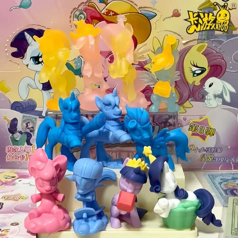 

New KAYOU My Little Pony Series 3 Magic Eraser Rainbow Party Figure Hidden Shining Xp Card Collectible Toys Girls Birthday Gifts