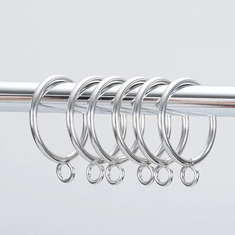 41 pcs 25mm Iron Drapery Rings, Smooth Sliding On Rod and Rust Resistant Finish, ideal for Bedroom Blackout Drapery, Silver