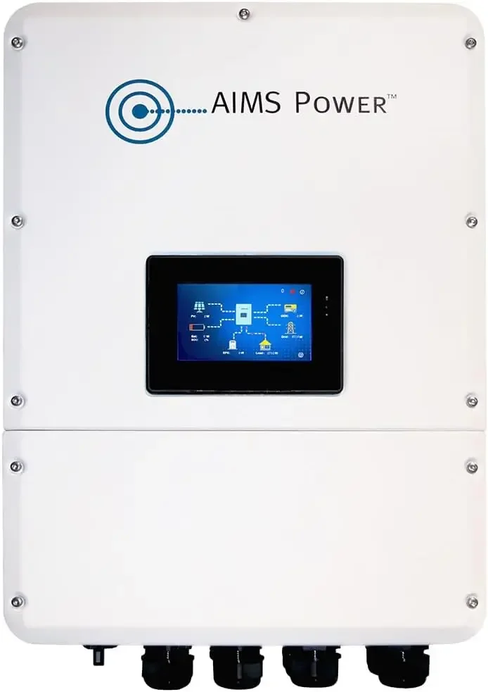 AIMS Power Hybrid Inverter Charger 4.6 kW Output 6.9 kW Solar Capacity - All-in-one Solar Inverter Charger with Solar Charge Controller & Battery Charger - Multiple Configuration - Grid Tie