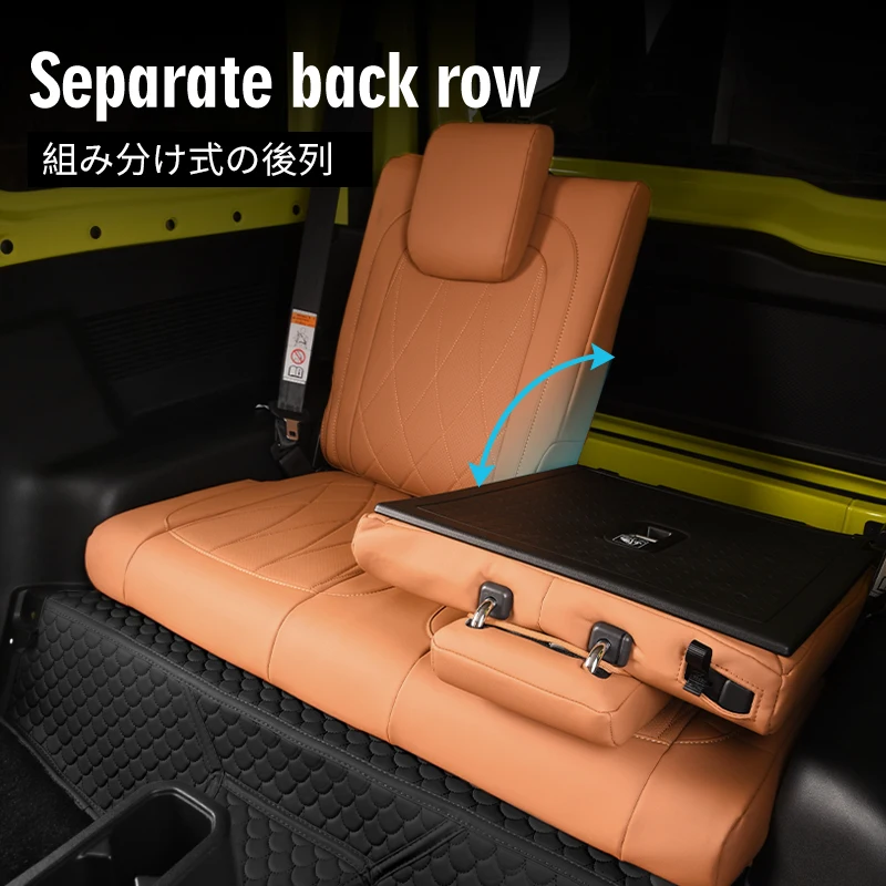 Custom Car Seat Covers Cushion Full Set Breathable Leather Airbag Compatible For Suzuki JIMNY Jb64 Jb74 2023 2022 2021 2020 2019