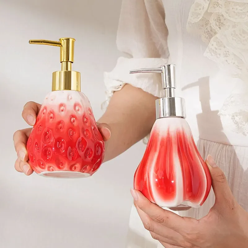 

Hotel Bathroom Body Wash Conditioner lotion Bottled separately Creative fruit ceramic lotion bottle Liquid Soap Dispensers