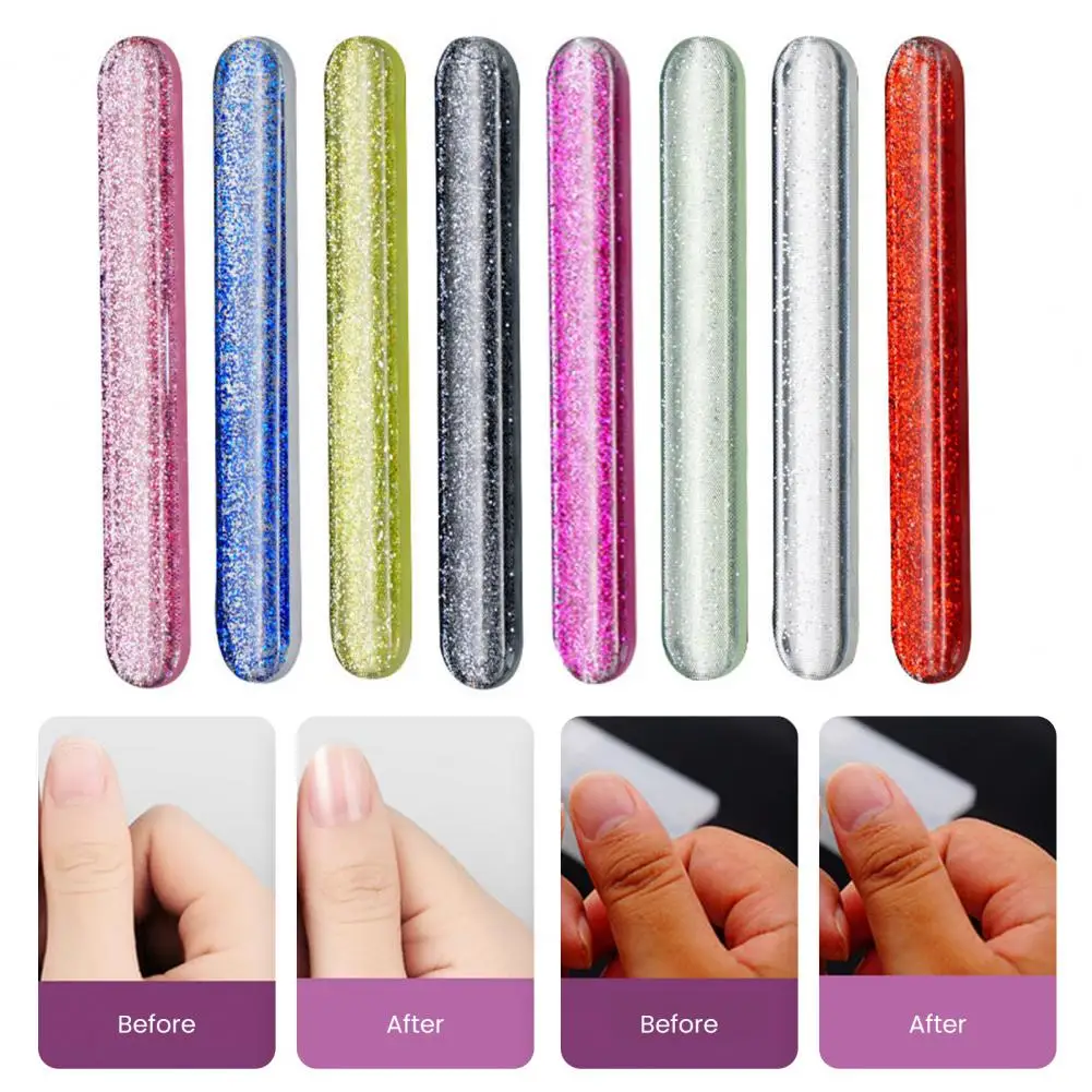 Kit profissional de polimento de unhas, lixa de unhas colorida Glitter Glass Set para Manicure, polonês tamponamento durável, 10 pcs