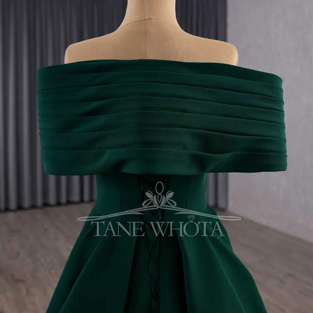 Women's Sweetheart Off-Shoulder Evening Dress Crystal Sequined Ruched A-Line Prom Dress Customized For Party