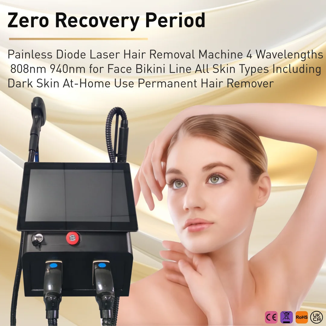 

2026 2 in 1 painless 4000W Soprano Titanium Ice Platinum Diode 755 808 1064nm 4 wavelength laser machine