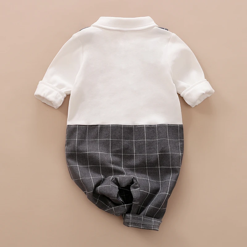 الربيع والخريف طفل الفتيان شهم منقوشة الزي وسيم بذلة الدعاوى القطن نيسيي الوليد طفل طويل الأكمام 0-18 أشهر