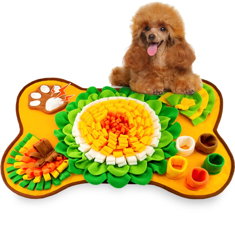 Dogs Snuffle Mat Pet Slow Feeding Mat Dog Puzzle Toy Nose Smell Training Sniffing Pad Leak Food Anti Choking Food Dispenser