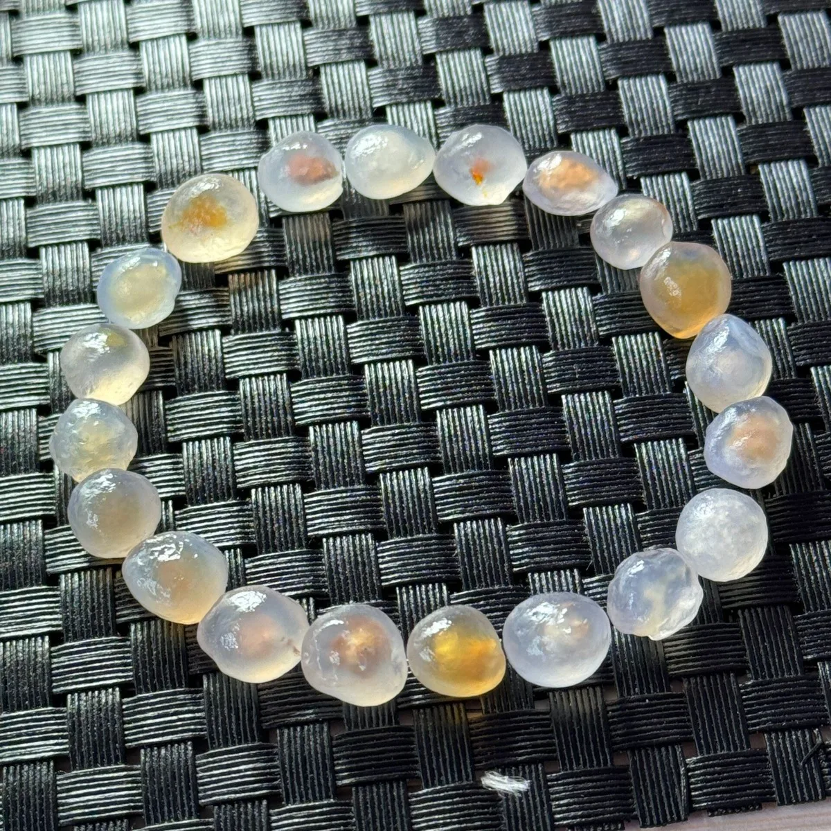 Stone Art Natural Texture Alashan Agate, 5pcs Glass Vial Display, 10-15mm Unpolished, Desk Decor-Candy Agate