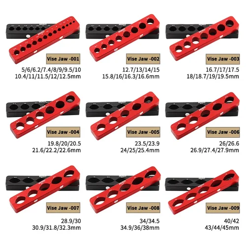 Imagen 2 del producto MUQZI Abrazadera de mandíbula magnética de aluminio universal 5–45 mm Inserto protector de mandíbula de tornillo de banco de mesa de bicicleta