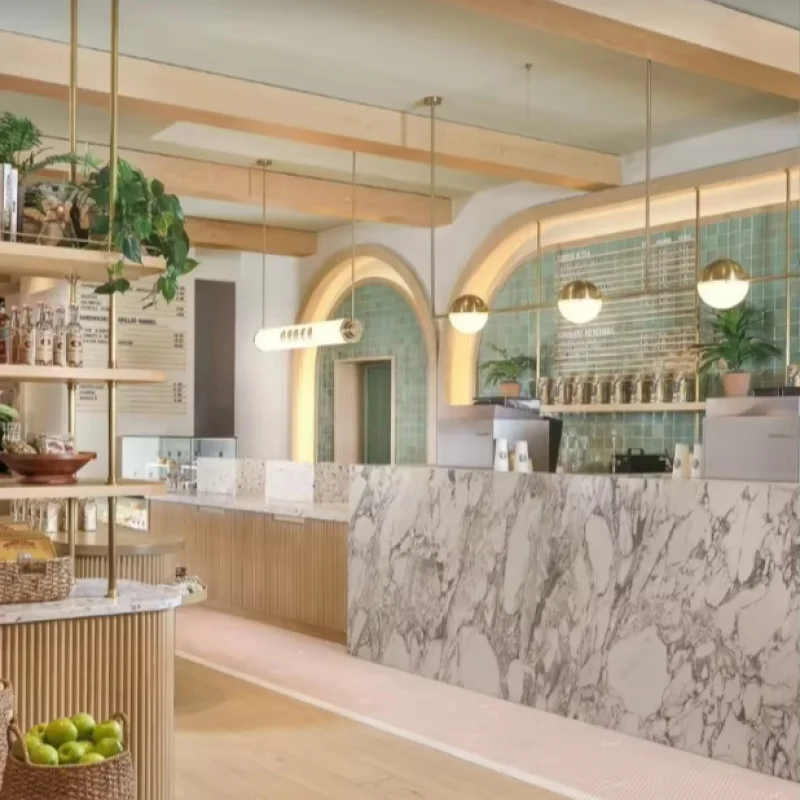 custom.Customized Luxury Modern Steel Interior Design Bakery Store New Retail Mall Display Counter LED Sh