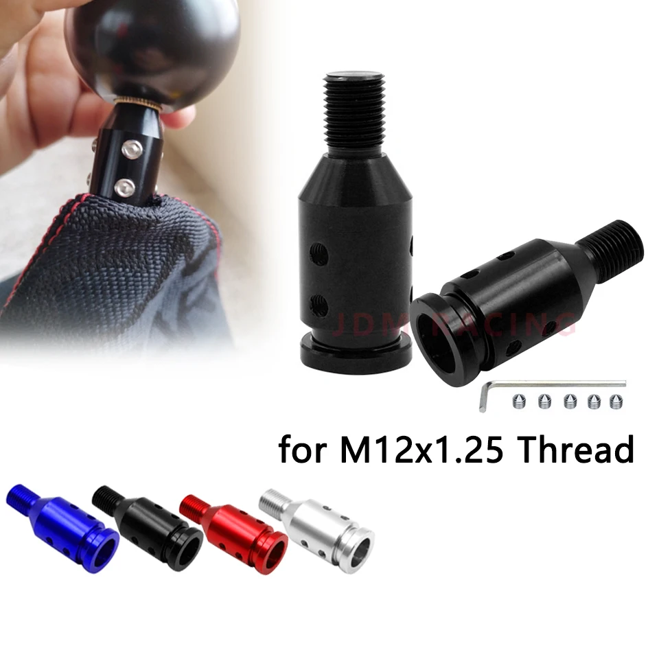 

Gear Stick Shift Connector Thread with Screw Wrench Aluminum Alloy Universal Car Manual Gear Shift Knob Adapter For M12x1.25