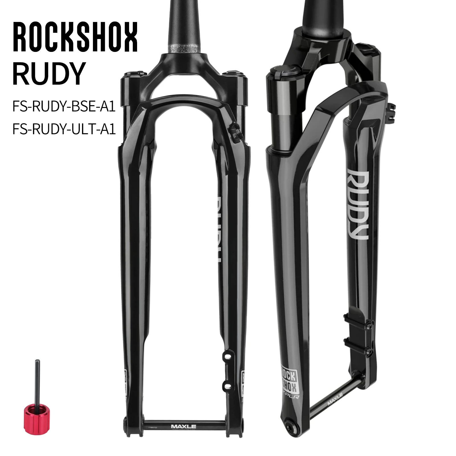 ROCKSHOX Suspension Fork 700C Rudy Ultimate XPLR Charger Race Day 2 Crown Adjust 40 mm 12x100 mm  Tapered  1-1/4