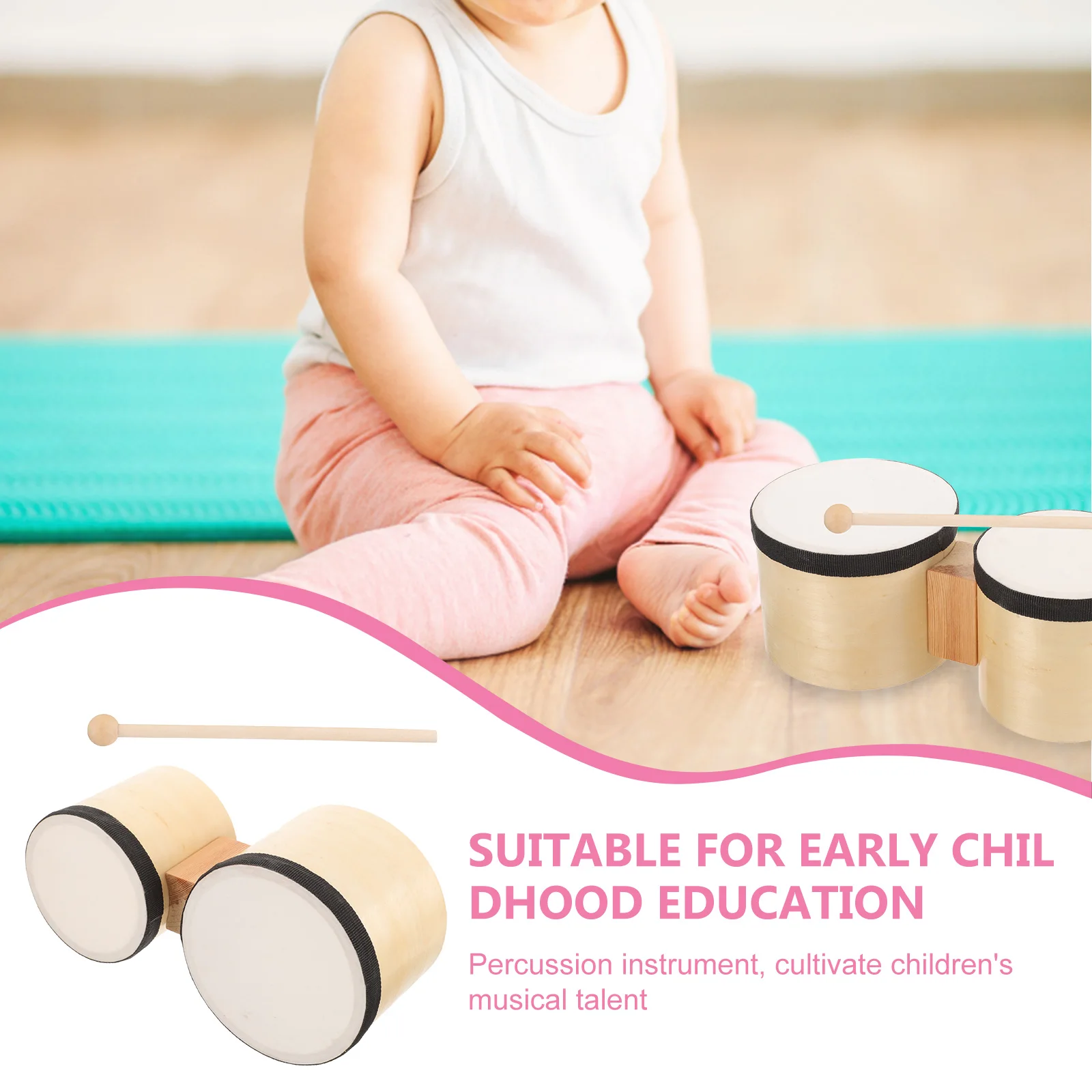 

Drum Drums Kit Instrument Steel for Adults Accessories Wood Hand Kids Toddler Bongos