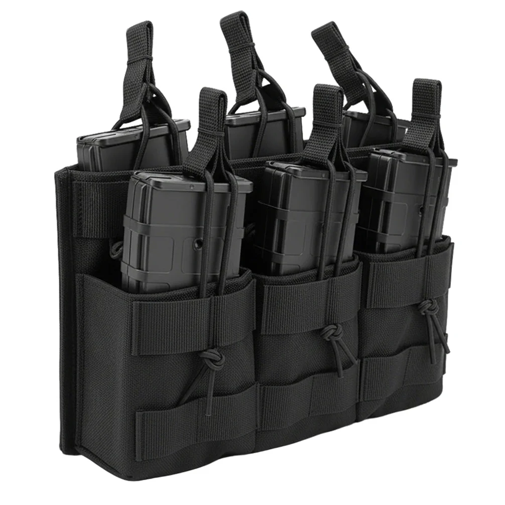 Tactical Magazine Holder Pouch .223 5.56 Mag Pouch Open-Top Triple Mag Pouch Universal Cartridge Holder Bag for M4 M14