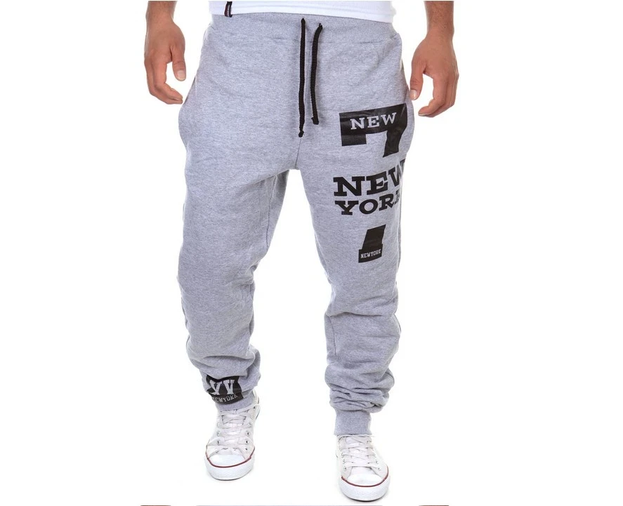 Pantalones de chándal con estampado de letras para hombre, jogging informal con cordón, ropa de calle K202, número 7, Otoño e Invierno