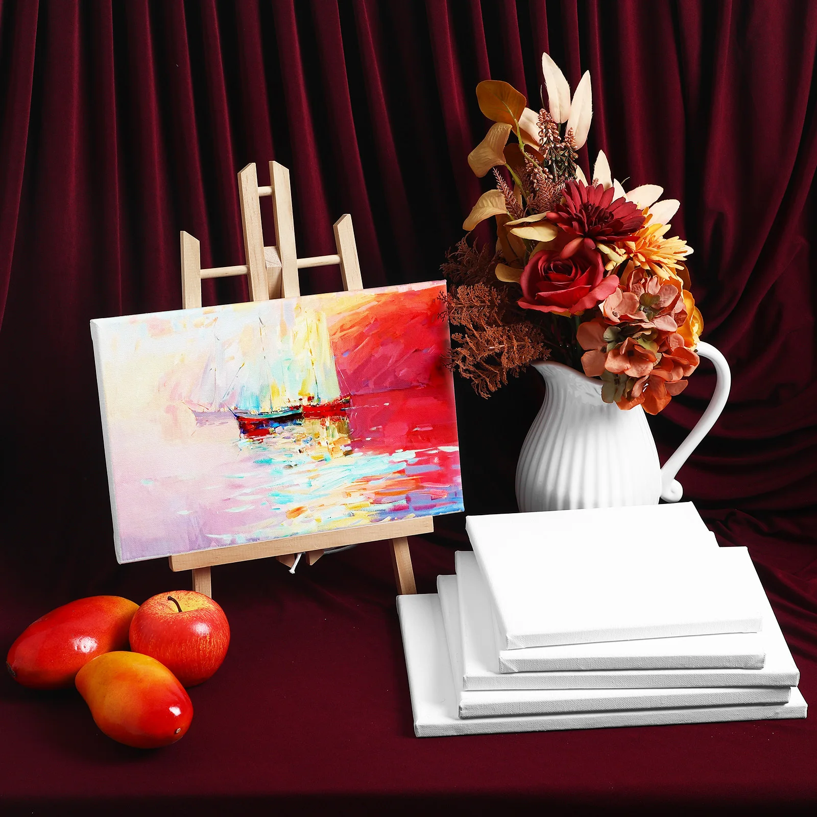 

6Pcs Canvas for Painting Oil Painting Frames Smooth Cotton Canvas Boards Panels for Acrylic Oil Paint Blank Drawing Frames