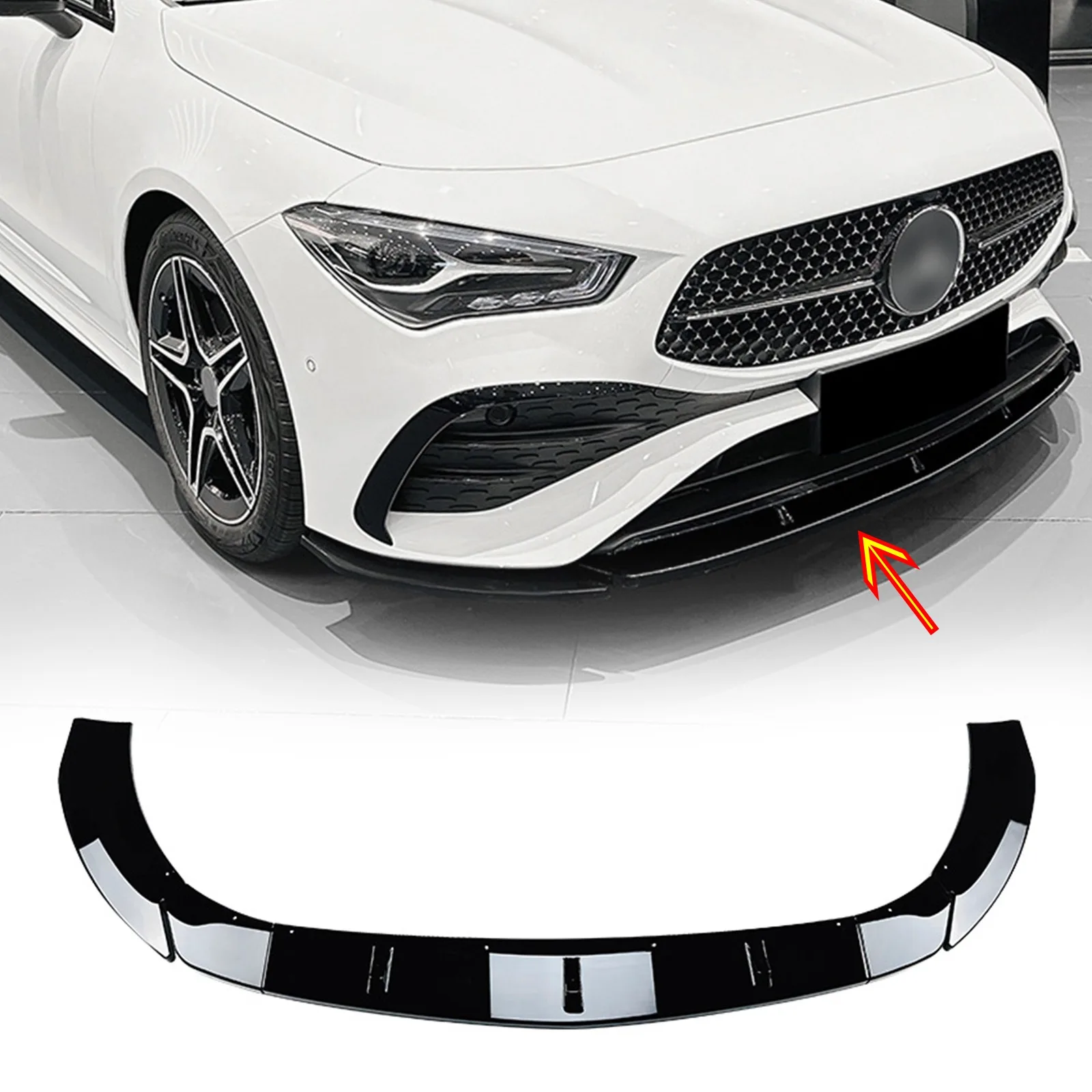 Spoiler Bumper Depan Bawah Trim Hitam Untuk Mercedes Benz Kelas A W177 2023+