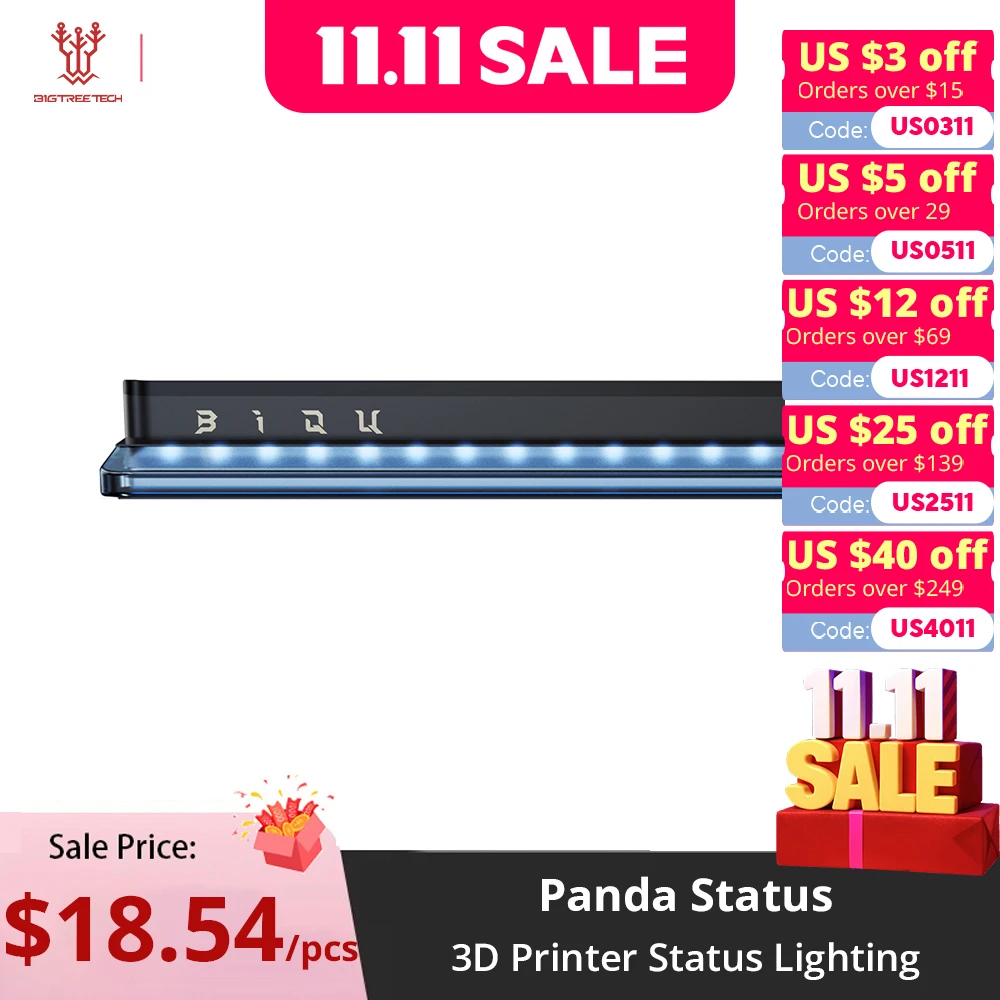 

BIGTREETECH Статус панды 3D-печать Статус освещения Музыка Ритм-синхронизация Настраиваемая светодиодная панель для Bambulab A1 X1 P1