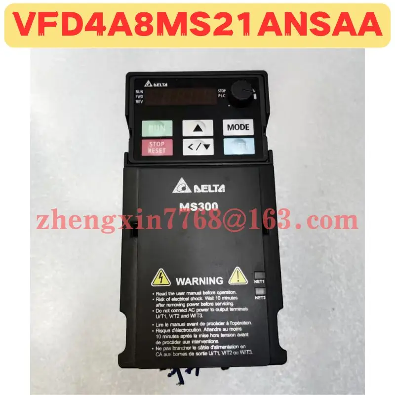 

Used Frequency Converter VFD4A8MS21ANSAA Normal Function Tested OK