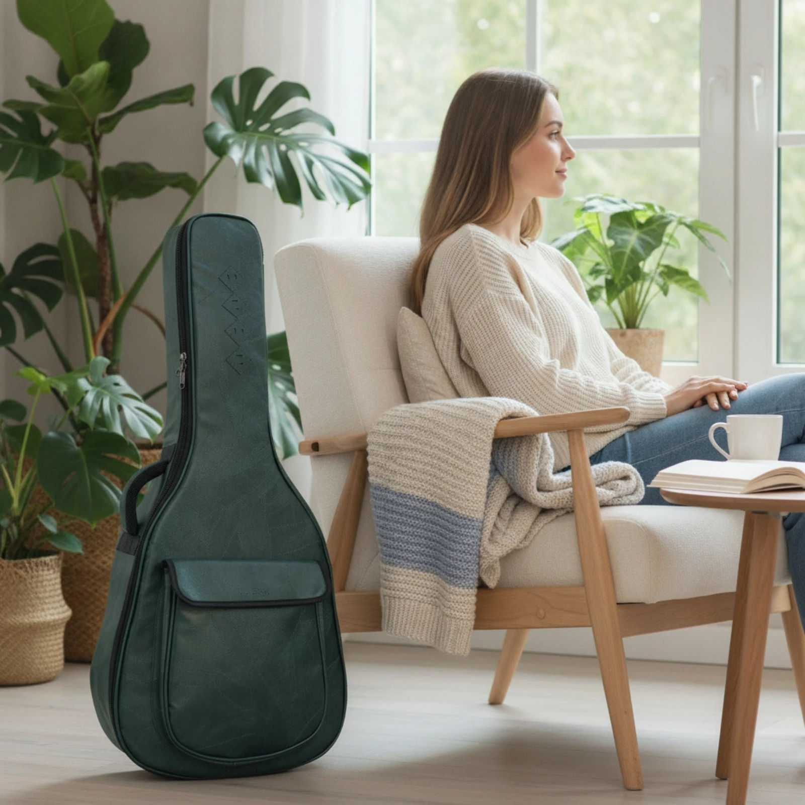 Guitar Bag with Backpack Straps Padded Folk Guitar Bag Portable Long-Lasting for Guitarists, Travel, Commuting