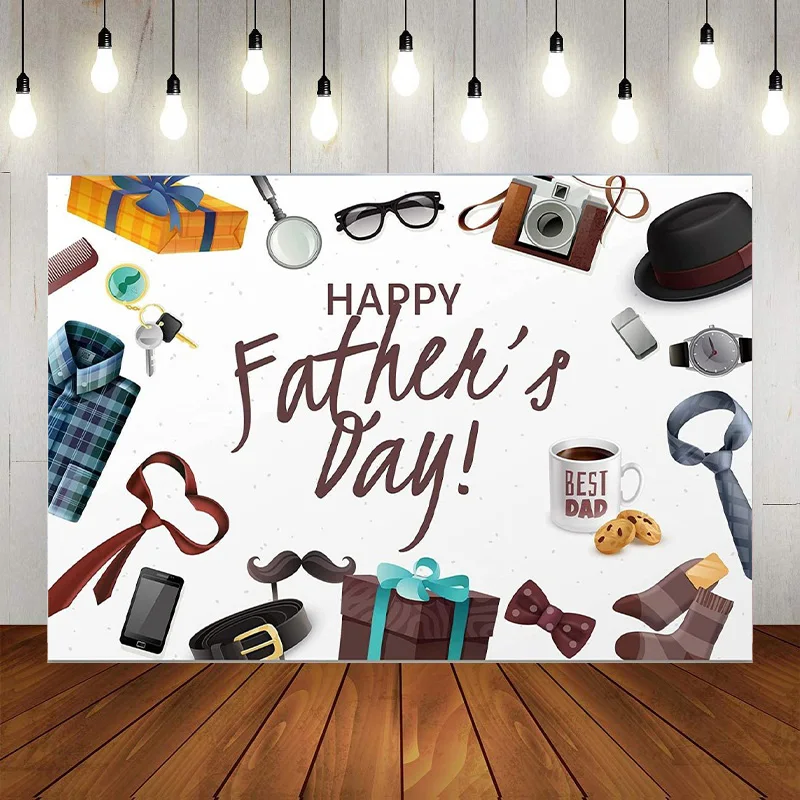 Happy Father's Day I Love Dad Party Photography Backdrop Blue Heart Sequin Spots Background Thank You Daddy Banner Poster Decor