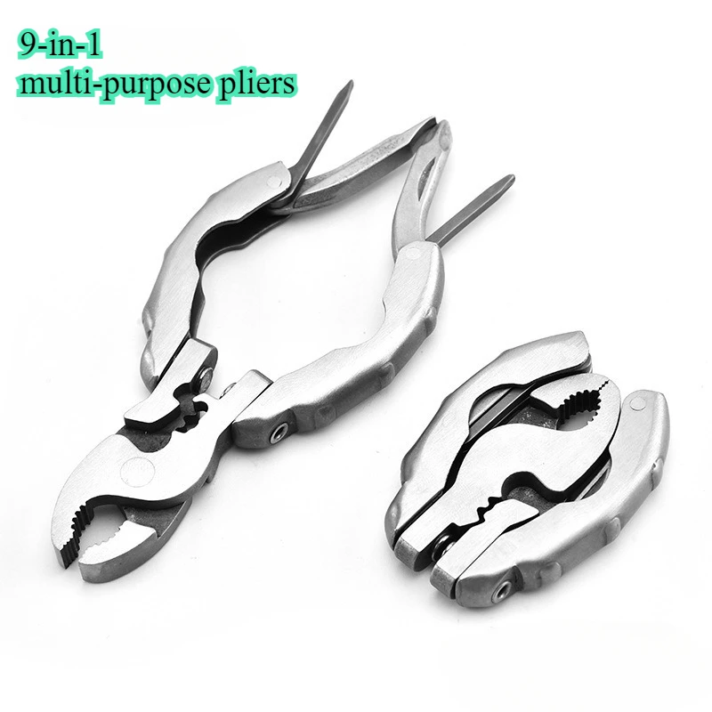 Mini Multifunctional Turtle Back Pliers Stainless Steel 9-in-1 Multi-purpose Pliers Screwdriver Portable EDC Tool Bottle Opener