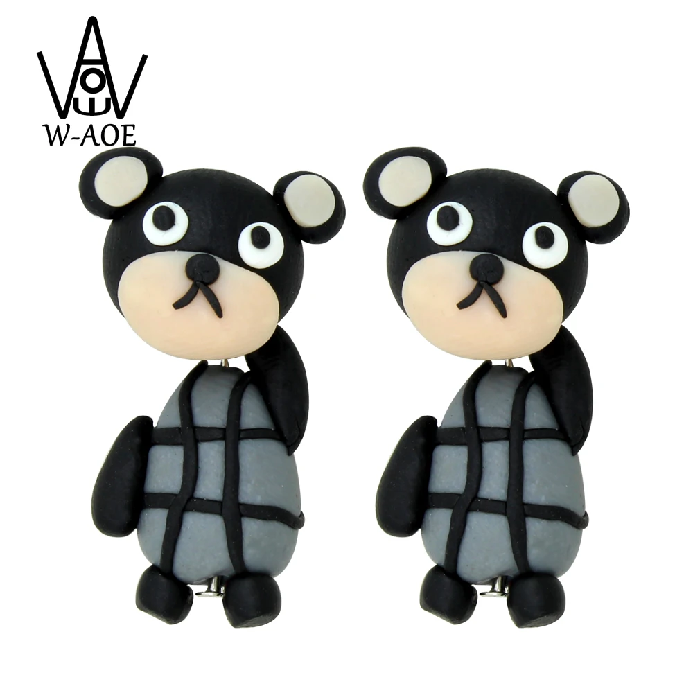 TTPAIAI 30 العلامة التجارية اليدوية بوليمر كلاي لطيف الدب وأقراط مجوهرات الأزياء الكرتون الحيوان أقراط للنساء فتاة أفضل هدية #1