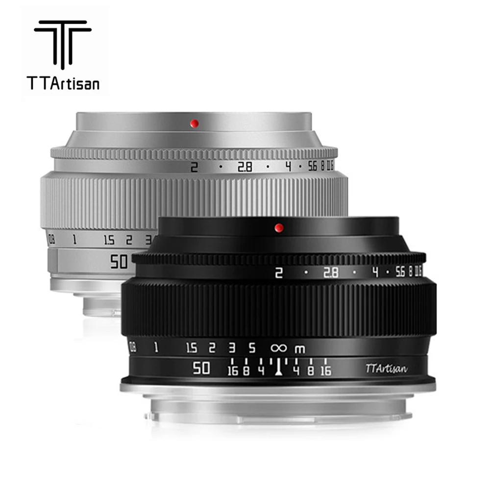 TTartisan 50mm F2 Lens Full Frame MF for Sony E Fuji X Canon EOS-M RF Nikon Z Leica Panansonic L Mount Cameras