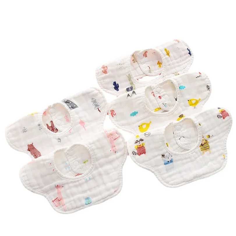 Baby saliva towel 8 layers pure cotton Class A baby products bib children's petals bib newborn gauze saliva towel