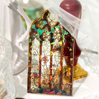 10pcs Vintage Window Sticker for DIY Scrapbooking Journal Collage Junk Journal Mobile Album Decor Decals Card Craft Making