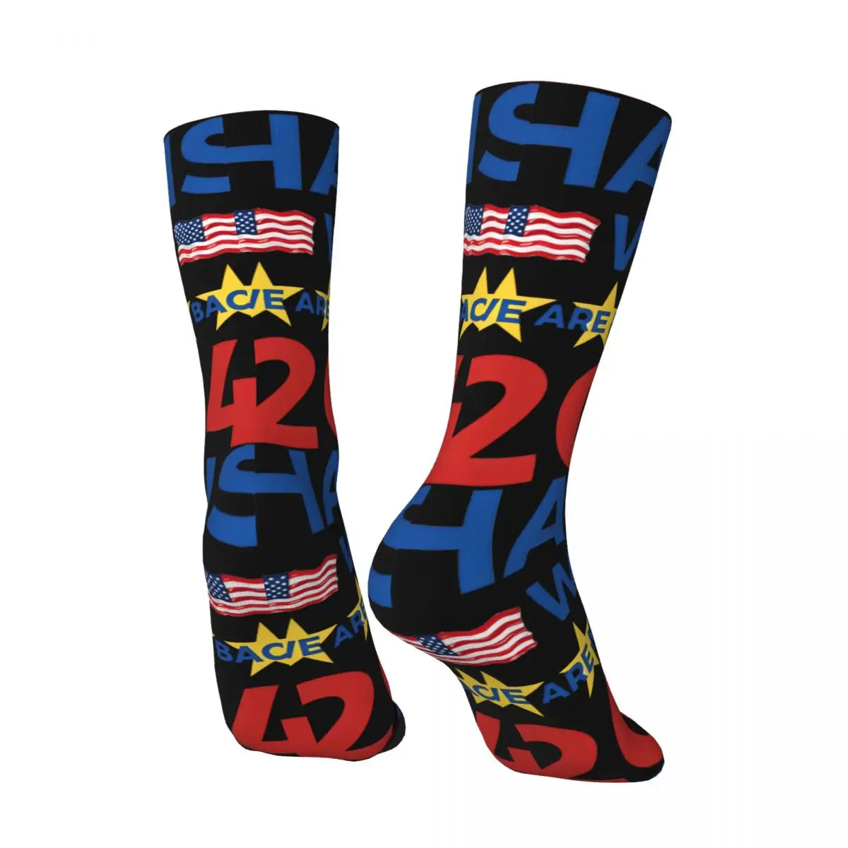 Funny Happy Men's compression Socks Amazing Retro Harajuku harris walz Street Style Novelty Casual Crew Crazy Sock Gift Printed