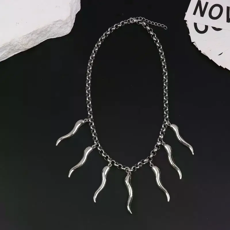 فاسق الجمالية التيتانيوم الصلب مخروط قلادة قلادة كول الإكسسوارات هندسية الرقبة سلاسل القوطي الجرونج روك مجوهرات هدية #2