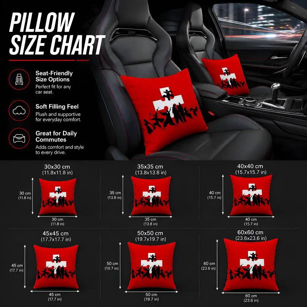 Anime F-Fire F-Force  Soft Plush  Double Print and Invisible Zipper for Sofa Home Car Use Cushion Cover