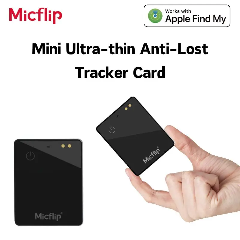 Micflip Ultra-thin Wallet Tracker Card Find My Item Mini Card Finder Tracker Rechargeable Anti-loss for Apple Find My Smart Tag
