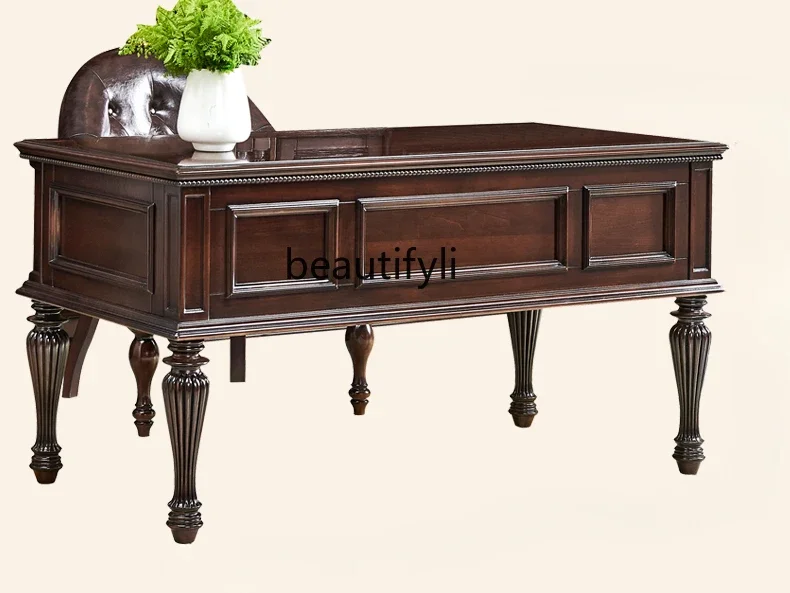 

LXHigh-end American solid wood desk cherry wood all solid wood computer desk 1.5 meters computer desk study furnitureSSS