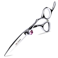JOHN VG10 Hairdressing Scissors for Hair Professional  5.5/6.0 Inch Pink Crystal Rock Screw Cutting Thinning Shears Barber Razor