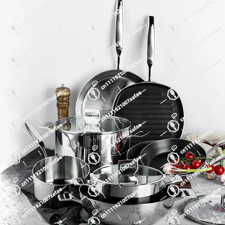 

Layer stainless steel soup pot sauce pot non-stick wok cookware set