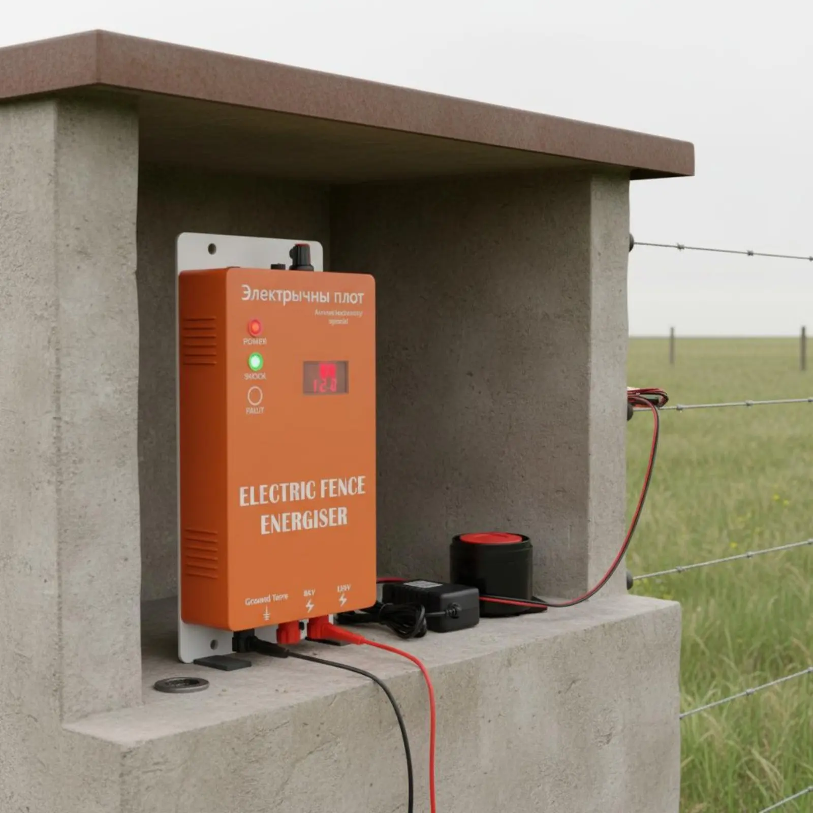 Electric Fence Energiser Twin Power Input Twin Power High-Power Fence Energiser Farming Equipment Energy Saving for Farmers