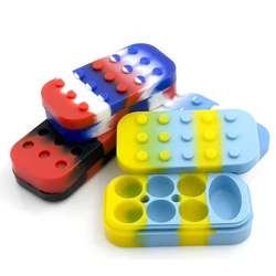 Nonstick Silicone Wax Case 6 Hole 34ml Style Box for Oil Jar Box Easy To Hold and Carry Container