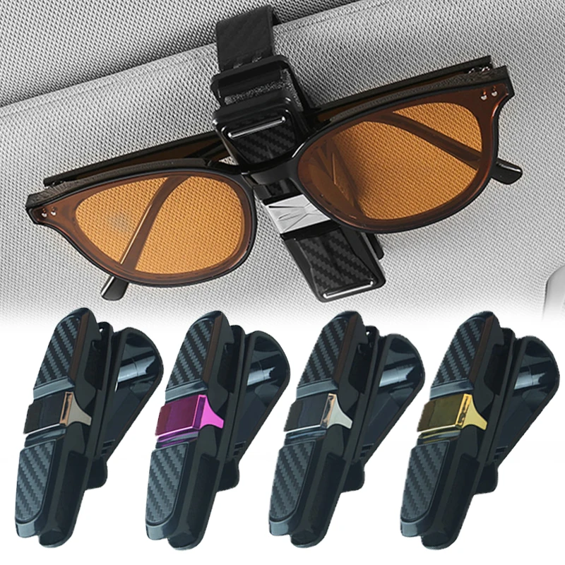 Car Glasses Case Holder Auto Sun Visor Glasses Sunglasses Organizer Clip Card Holder Eyeglasses Car Accessories Interior