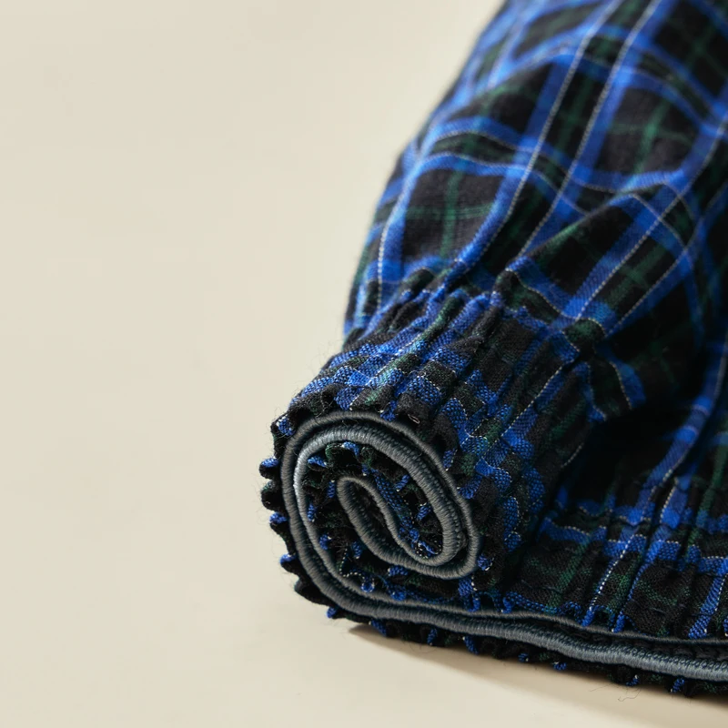 Mens Cotton Boxers Breathable Soft Comfortable Underpants Elastic Waistband Checkered Boxer Shorts Pants for Men Home Daily Wear