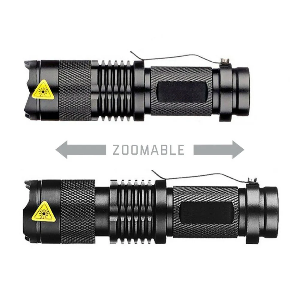 1x Waterproof Tactical Flashlights Portable LED Camping Lamps 3-Mode Handheld Powerful LED Torch Light Lanterns Self Defense