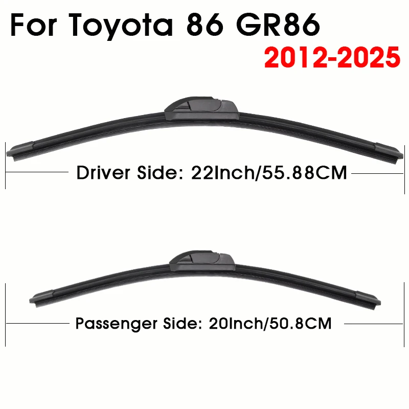 

For Toyota 86 GR86 2012-2025 22"+20" Car Wiper Front Wiper Blades Fit U Hook Arm Front Windscreen Auto KAWOO Wipers