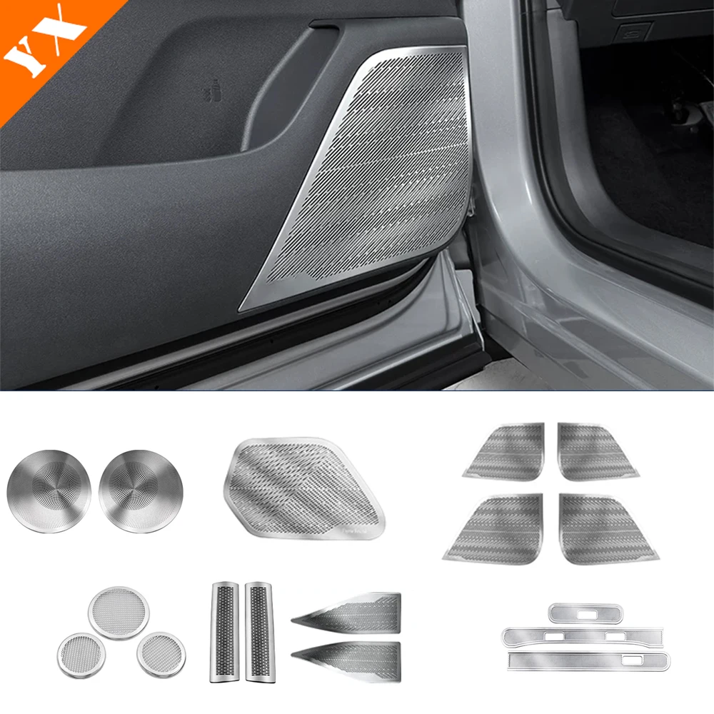 Para Geely Galaxy Starship 7 EM-i 2025-2026: Accesorios de Acero Inoxidable para Automóvil, Cubierta Decorativa para Altavoz de Puerta Interior, Marco Adhesivo para Bocina de Audio